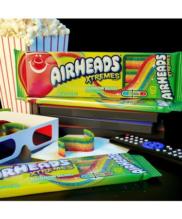 Airheads Xtremes Belts Rainbow Berry Candy - 36 Ounce (Pack of 12) - Sweetly Sour Halloween Treat for Movie Theaters & Parties - Non-Melting Bulk Bag - Buy Online on GoSupps.com