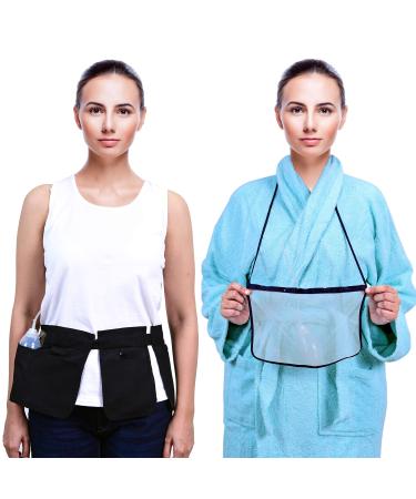Mastectomy & Post Surgery Drain Carrier Belt & Shower Holder (Two Pack Black/Navy) Black / Navy