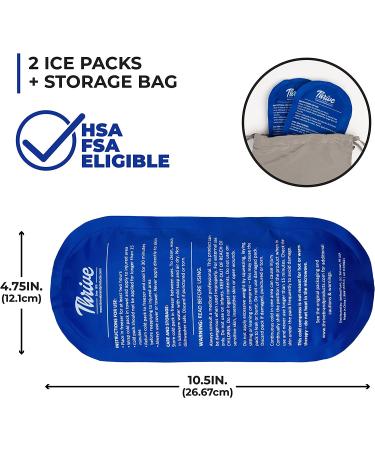 Thrive Cold Compress Ice Packs (2 Count) - Reusable Soft Gel Ice Pack for Pain Relief and Rehabilitation - Light Blue - Buy Online on GoSupps.com