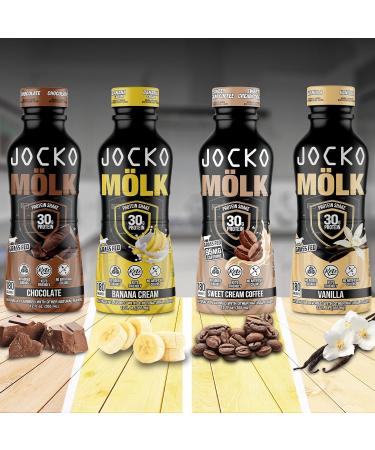 Jocko Fuel M lk RTD Protein Shakes Bundle - Chocolate & Banana Cream (24 Pack Total) - Buy Online on GoSupps.com