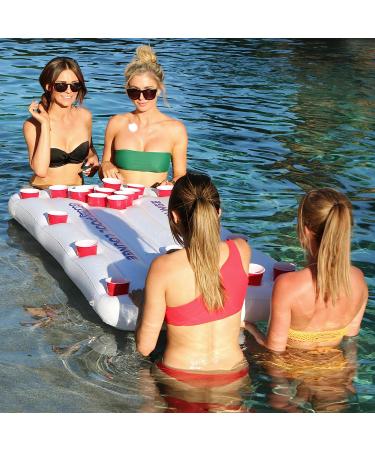 GoPong Pool Lounge Beer Pong Inflatable White Social Floating Game - Buy Online on GoSupps.com