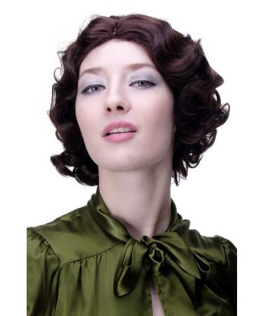 WIG ME UP - A4002-33 ladies wig 20s swing bob wavy wig brown mahogany brown approx. 25 cm