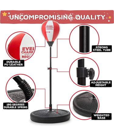 Romi's Way Kids Punching Bag Set - Adjustable Stand with Gloves, Focus Pad, Jump Rope, Air Pump - Sports Gift for 3-8 Year Old Boys & Girls - Buy Online on GoSupps.com