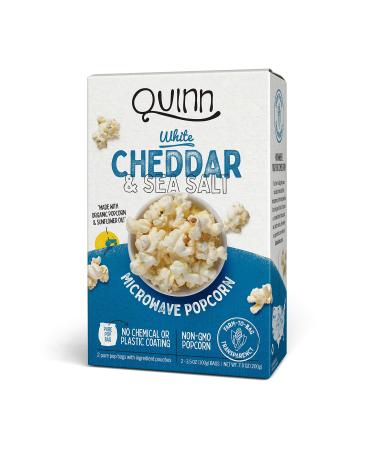 Quinn Popcorn Microwave Popcorn White Cheddar & Sea Salt 2 Bags 3.5 oz (100 g) Each