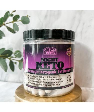Clean+Lean Night Keto: Overnight Ketogenic Fat Burner & Sleep Aid | BHB Ketones, MCT Oil, Vitamins & Minerals | 24 HR Diet Support | All Natural, GF | 60 Caps - Buy Online on GoSupps.com
