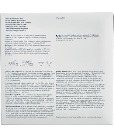 Buy 1-Day Acuvue Moist Toric Lenses for Astigmatism - 90 Pieces BC 8.5mm Dia 14.50 Cyl -1.25 Axis 180 +3.5 Diopters | International Shipping Available - Buy Online on GoSupps.com