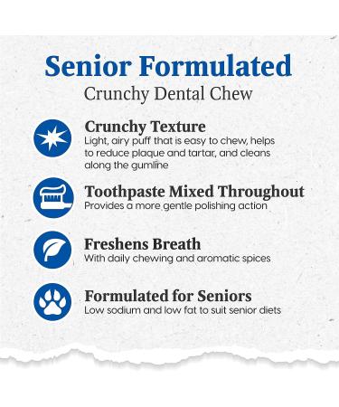 Gray Muzzle Brushless Toothpaste Dental Chews for Senior Large Breed Dogs - Vet Recommended for Plaque, Bacteria & Tartar Control | 1 Pack - Buy Online on GoSupps.com