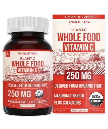 Organic Vitamin C | Whole Food Vitamin C from Fruit Plus Absorption Enhancing Cofactors - Vegan Enhanced Bioavailability - Immune Support Antioxidant Total Health (90 Servings)