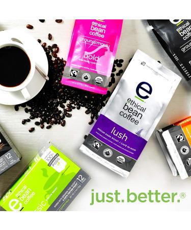 Ethical Bean Coffee Lush Medium Dark Roast Fairtrade Organic Coffee 340g (Pack of 6) 340 g (Pack of 6) Lush Medium Dark Roast - Buy Online on GoSupps.com