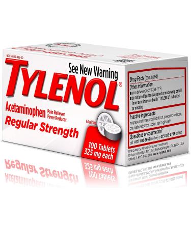 Tylenol Regular Strength 325mg Pain Reliever 100ct - Fast-Acting Relief - Buy Online on GoSupps.com