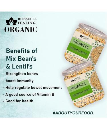 Blessfull Healing Organice Mix Beans & Lentils 2 lb (907 Gram) - Buy Online on GoSupps.com