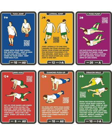 Stack 52 Bodyweight Exercise Cards | Workout Playing Card Game | Military Fitness Expert Designed | Video Instructions | Burn Fat & Build Muscle | No Equipment Needed | Bodyweight Mega Pack - Buy Online on GoSupps.com