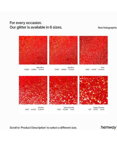 Eco-Friendly Biodegradable Glitter - Hemway 100g Red Holographic | Vegan Cosmetic Safe Sparkle for Face Eyes Body Hair & Nails - Buy Online on GoSupps.com