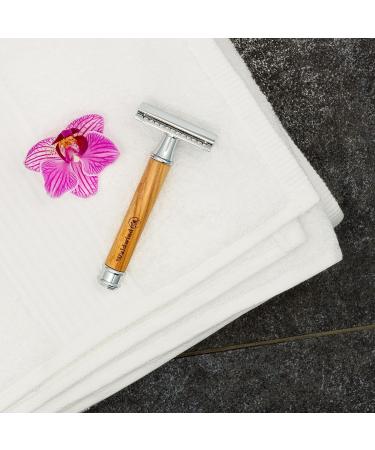 Waldwind Olive Wood Razor Plane | Eco-Friendly Zero Waste Wet Razor | Includes 10 Blades & E-Book | Sustainable Closed Comb for Men & Women - Buy Online on GoSupps.com