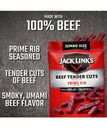 Jack Link's Tender Cuts Prime Rib Flavor 5.6 Oz Jerky Snack | 10g Protein, 70 Calories | Premium Beef, 96% Fat Free - Buy Online on GoSupps.com