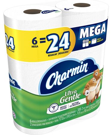 Charmin Ultra Gentle Toilet Paper - 3 Packs of 6 Mega Rolls | Soft & Strong - Buy Online on GoSupps.com