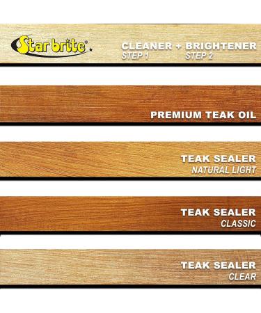 STAR BRITE Premium Teak Cleaner - Restore  Renew & Refresh Old  Weathered  Gray Teak & Other Fine Woods - Marine Grade for Outdoor Furniture  Decks  Boats & More 128 oz - Buy Online on GoSupps.com