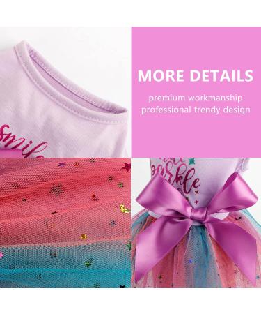 Summer Dog Dress for Small Girls | Mesh Puppy Clothes for Yorkies & Chihuahuas | Cute Princess Outfit & Birthday Dress in Medium Violet - Buy Online on GoSupps.com