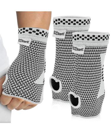 Nylon Wrist Compression Sleeve | Comfortable and Breathable for Arthritis Workout Carpal Tunnel | Wrist Support Hand Brace for Women and Men Left and Right Hand Support (Small)
