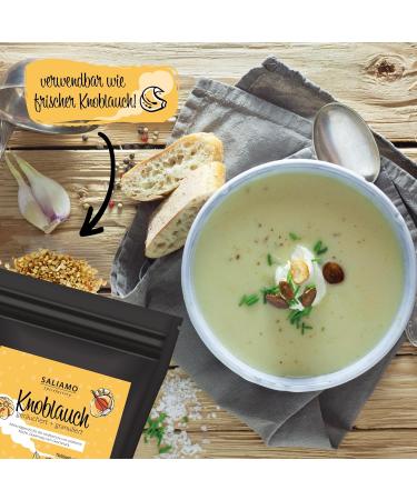 Buy 100g Dried Smoked Garlic - Perfect for Mediterranean & Asian Cuisine | Saliamo Garlic Granulate for Pizza Pasta Grill Sauces & Seafood - Buy Online on GoSupps.com