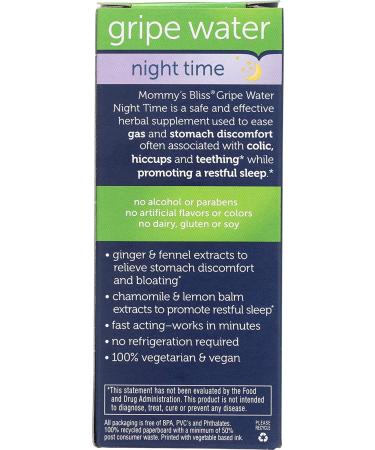 Mommy's Bliss Night Time Gripe Water 4 fl oz - Soothes Baby's Tummy (1 Month+) - Buy Online on GoSupps.com