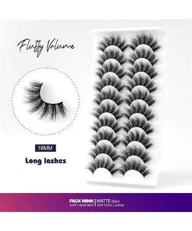 Shop 6D Fluffy False Eyelashes | Dramatic 10 Long Faux Mink | Soft Thick Reusable Natural Volume Makeup - Buy Online on GoSupps.com