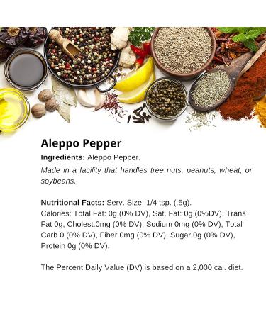 SPICE + LEAF Premium Aleppo Pepper Flakes 3.5 oz - Vegan, Kosher, Preservative-Free Mild Red Pepper - Buy Online on GoSupps.com