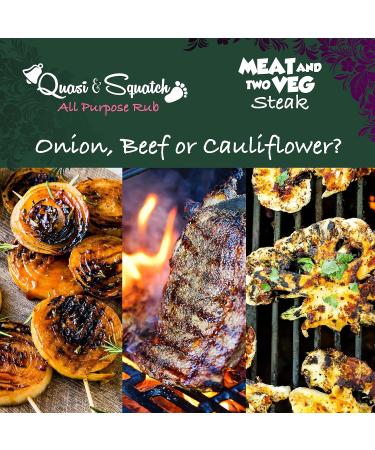 Quasi & Squatch Meat & Two Veg BBQ Rub - Premium Seasoning for Char Grill Dishes | Savoury Meaty & Smoky Spice Blend - Large 220g Jar - Buy Online on GoSupps.com