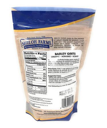 Shiloh Farms Organic Barley Grits - 12 oz (Pack of 2) | Nutritious and Delicious Breakfast Option - Buy Online on GoSupps.com