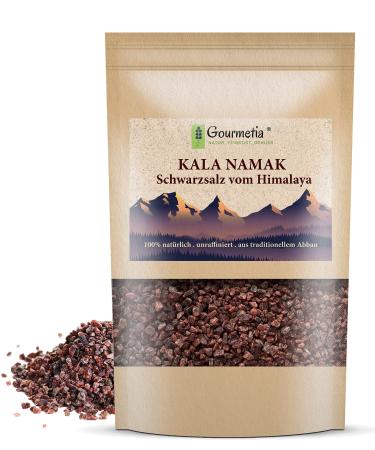 Gourmetia Kala Namak Salt coarse 200g natural black salt/sulphur salt from India - also as fine 200 g (1 pack) coarse - Buy Online on GoSupps.com