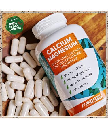 Calcium & Magnesium 800mg + 400mg - Vegan High-Dose 3x120 Capsules | Natural Red Algae & Magnesium Citrate | Made in Germany - Buy Online on GoSupps.com