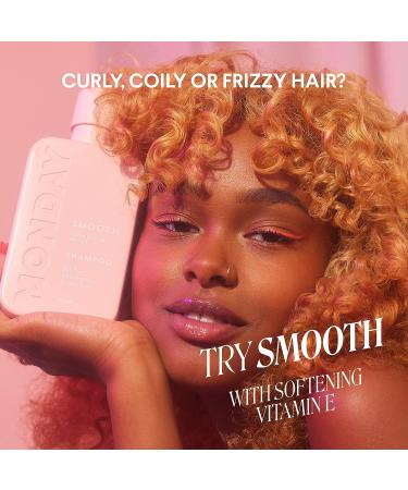 MONDAY HAIRCARE Smooth Conditioner 12oz for Frizzy, Coarse, and Curly Hair | Coconut Oil, Shea Butter, Vitamin E | 100% Recyclable Bottles | Pink (10433) - Buy Online on GoSupps.com
