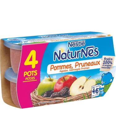 NESTLE NATURNES Baby Compotes Apples Plums 4 x 130 g from 4 to 6 Months - Buy Online on GoSupps.com