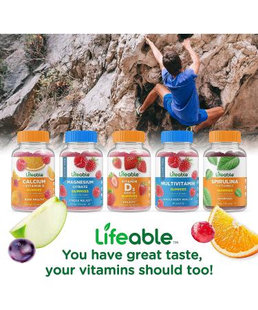 Lifeable Calcium Magnesium Vitamin D Gummies - Bone Health Supplement for Adults - Gluten Free GMO Free - 90 Gummies - Buy Online on GoSupps.com
