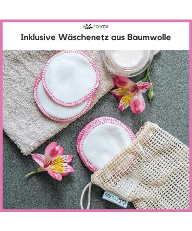 Ecoyou Smart Pads - Washable Organic Cotton 10 St. | Pink Zero Waste WattPads + Cotton W schenetz | Reusable Makeup & Skin Care Guide - Buy Online on GoSupps.com