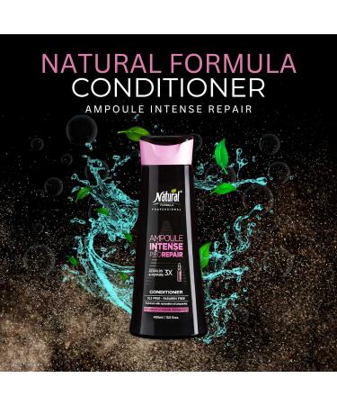 Natural Formula Ampoule Intense Hair Conditioner - Professional Repair & Nourish Treatment with Natural Oils - Paraben Free - 13.5 Fl Oz - Buy Online on GoSupps.com