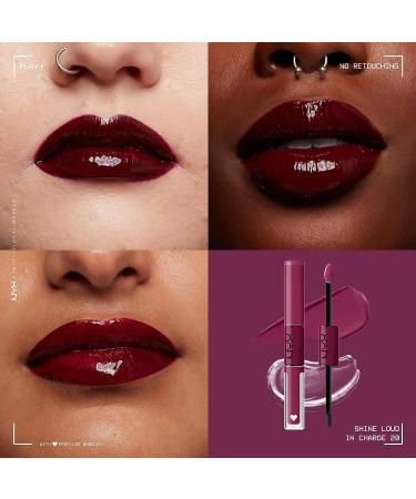 NYX Shine Loud Long-Lasting Liquid Lipstick & Clear Lip Gloss - In Charge (Perfect Berry) - Buy Online on GoSupps.com