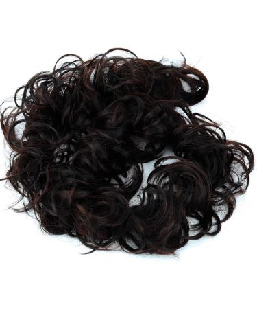 CAISHA XXL Voluminous Curly Messy Bun Hairpiece Scrunchy Updo for Bridal Hairstyle in Brown Black Mix - HW37 - Buy Online on GoSupps.com