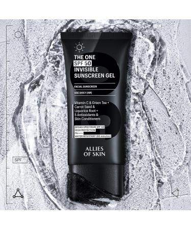 Allies of Skin The One SPF 50 Invisible Sunscreen Gel - Antioxidant-Enriched with Vitamin C Green Tea & More - International Shipping Available - Buy Online on GoSupps.com