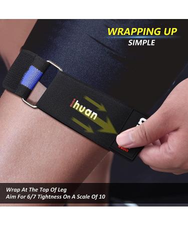 iHuan Women's Blood Flow Restriction Bands - Glute & Thigh Straps for Booty Workout - Black+Blue - Buy Online on GoSupps.com