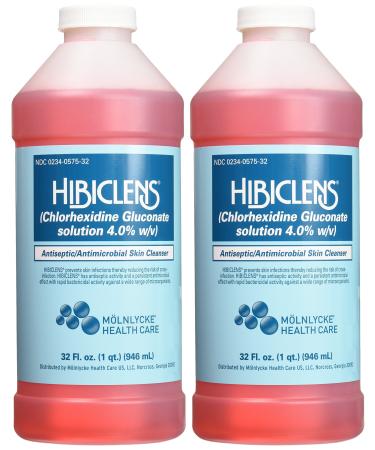 Hibiclens Antimicrobial Skin Liquid Soap 32 Fluid Ounce (Pack of 2)