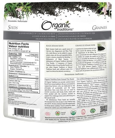 Organic Traditions Black Sesame Seeds 8 oz - High-Quality Superfood - Buy Online on GoSupps.com