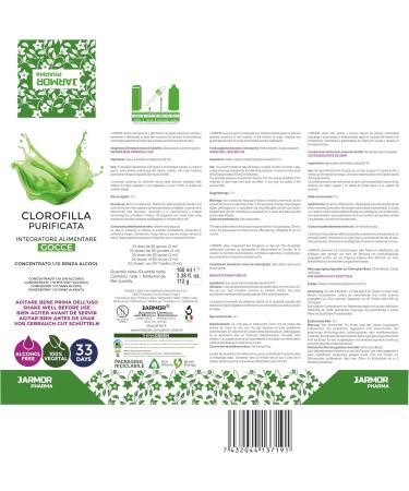 Chlorophyll Liquid Drops 100ml | Purified Chlorophyll Antioxidant & Detoxifying - Liver & Gut Colon Detox | Vegetable Glyceric Macerate | J.Armor Pharma - Buy Online on GoSupps.com