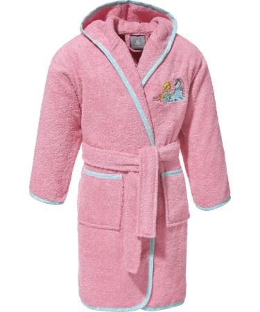 Erwin M ller Children's Bathrobe with hood with a hooded pink size 134/140-pleasantly soft suction-strong with bags and binding belt embroidery elves bathrobe 134-140