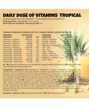  Energeticx Daily Dose of Multi-Vitamin Powder - Complete Daily Complex of Vitamins and Minerals for Energy Immune Support and Bone Health - Buy Online on GoSupps.com