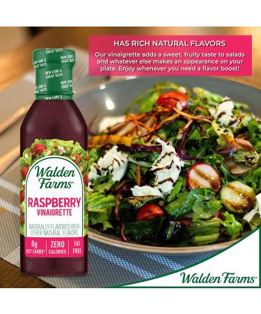 Walden Farms Raspberry Vinaigrette Dressing 12 oz. Bottle - Non-GMO, Sugar-Free, Keto & Kosher - Natural Sweet Tangy Flavor - 2 Pack - Buy Online on GoSupps.com