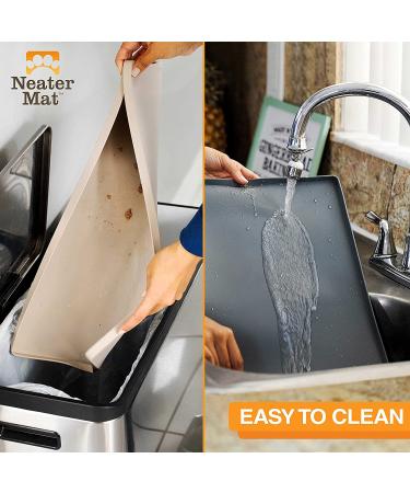 Neater Pet Brands Waterproof Silicone Pet Mat 24x16 Gunmetal - Protect Floors from Food & Water - Buy Online on GoSupps.com