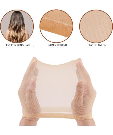 Stocking Wig Cap Ultra Thin - 8 Pcs Light Brown. Breathable & Stretchable Wig Caps for Women - One Size Fits All - Buy Online on GoSupps.com
