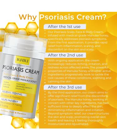 Rida Hair Research Institute Psoriasis Cream for Itchy Scalp, Face & Body | Eczema, Seborrheic Dermatitis, Anti Itch Cream Extra Strength, Jock Itch - Buy Online on GoSupps.com