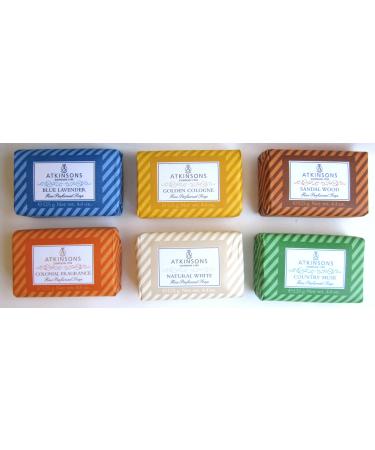 Atkinsons 6 x ATKINSONS Blue Lavender Bar Soap 125 grams
